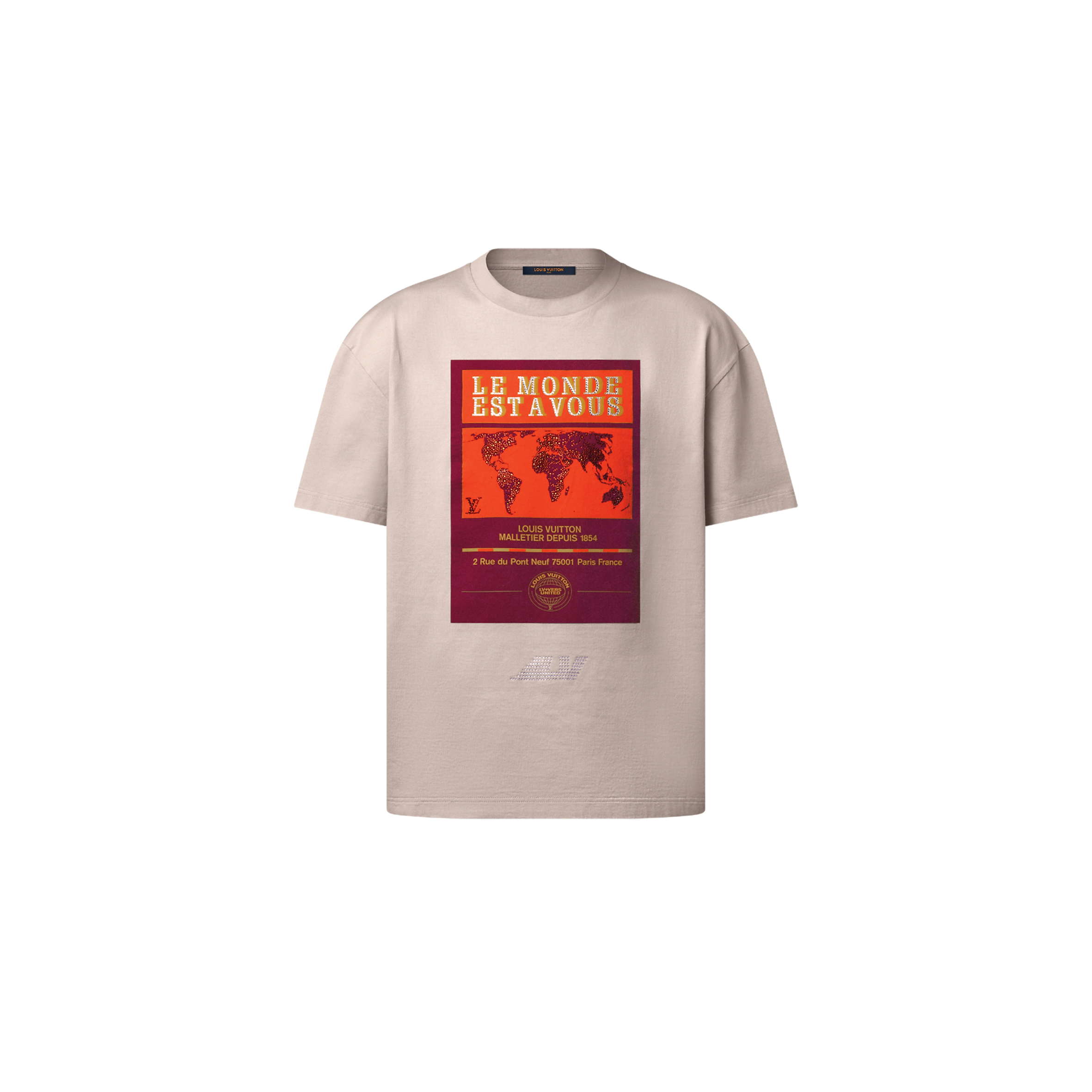 LOUIS VUITTON EMBELLISHED GRAPHIC COTTON T-SHIRT 1AHCKW